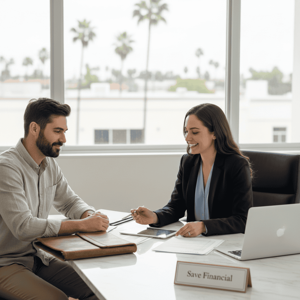 Self-employed borrower in California discussing mortgage without tax returns with lender
