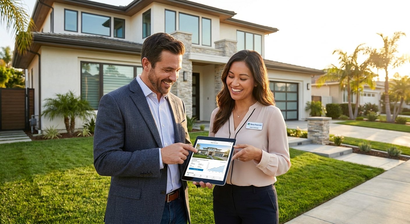 Real estate investor looking at a house with a fix and flip loan California lender